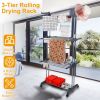 Clothes Drying Rack Rolling Collapsible Laundry Dryer Hanger Stand Rail Shelve
Wardrobe Clothing Drying Racks w/ Dual Side Wings