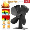Heat Powered Stove Fan Aluminum Silent Eco Fan For Wood Log Burner Fireplace Warm Air Fan For Winter