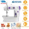 Electric Sewing Machine Portable 2 Speed Overlock Foot w/ Foot Pedal LED Light