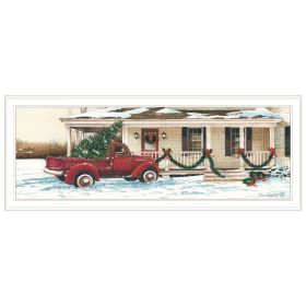Trendy Decor 4U Preparing for Christmas White Framed Wall Art for Living Room, Bedroom Wall Art Print for Home Decor by John Rossini