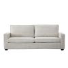 Corduroy Sofa, 87.4 inch Modern Design Sofa with Cup Holder and Storage Bags, Deep Seat Sofa Couch,Comfy Couch for Living Room,Apartment,Office,Beige