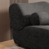 Black Modular Sofa with Moveable Headrests – Modern Chenille Fabric Sectional Couch with Hidden Legs & Cylindrical Pillows – Perfect for Living Rooms