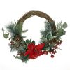 23.5" POINSETTIA/BERRY/EUCALYPTUS HALF Wreath