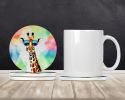 Hippie Animal Giraffe Large Sandstone Coasters Pack of 4 Absorbent Round Coasters Decor Gifts for Men or Women, 4 in, Multicolor