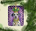Dalmatian King of Mardi Gras Porcelain Ornament Christmas Tree Hanging Decorations for Home Christmas Holiday, Rectangle, Gift, Multicolor