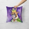 Boxer King of Mardi Gras Throw Pillow Machine Washable, Indoor Outdoor Decorative Pillow for Couch, Bed or Patio, 18Hx18W