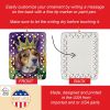 Beagle King of Mardi Gras Porcelain Ornament Christmas Tree Hanging Decorations for Home Christmas Holiday, Rectangle, Gift, Multicolor