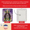 English Springer Spaniel King of Mardi Gras Porcelain Ornament Christmas Tree Hanging Decorations for Home Christmas Holiday, Rectangle, Gift