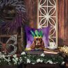 Cocker Spaniel King of Mardi Gras Throw Pillow Machine Washable, Indoor Outdoor Decorative Pillow for Couch, Bed or Patio, 18Hx18W
