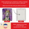 Whippet King of Mardi Gras Porcelain Ornament Christmas Tree Hanging Decorations for Home Christmas Holiday, Rectangle, Gift, Multicolor