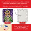 Corgi King of Mardi Gras Porcelain Ornament Christmas Tree Hanging Decorations for Home Christmas Holiday, Rectangle, Gift, Multicolor