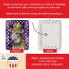 Greyhound King of Mardi Gras Porcelain Ornament Christmas Tree Hanging Decorations for Home Christmas Holiday, Rectangle, Gift, Multicolor