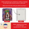 Basset Hound King of Mardi Gras Porcelain Ornament Christmas Tree Hanging Decorations for Home Christmas Holiday, Rectangle, Gift, Multicolor