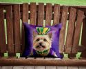 Cairn Terrier King of Mardi Gras Throw Pillow Machine Washable, Indoor Outdoor Decorative Pillow for Couch, Bed or Patio, 14Hx14W