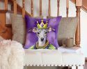 Italian Greyhound King of Mardi Gras Throw Pillow Machine Washable, Indoor Outdoor Decorative Pillow for Couch, Bed or Patio, 14Hx14W