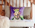 Labrador Retriever King of Mardi Gras Throw Pillow Machine Washable, Indoor Outdoor Decorative Pillow for Couch, Bed or Patio, 14Hx14W