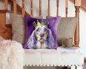 English Setter King of Mardi Gras Throw Pillow Machine Washable, Indoor Outdoor Decorative Pillow for Couch, Bed or Patio, 14Hx14W