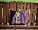 English Setter King of Mardi Gras Throw Pillow Machine Washable, Indoor Outdoor Decorative Pillow for Couch, Bed or Patio, 14Hx14W