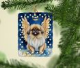 Pekingese My Angel Porcelain Ornament Christmas Tree Hanging Decorations for Home Christmas Holiday, Rectangle, Gift, Multicolor