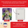 Pit Bull Terrier King of Mardi Gras Porcelain Ornament Christmas Tree Hanging Decorations for Home Christmas Holiday, Rectangle, Gift, Multicolor
