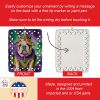 English Bulldog King of Mardi Gras Porcelain Ornament Christmas Tree Hanging Decorations for Home Christmas Holiday, Rectangle, Gift, Multicolor