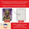 German Shepherd King of Mardi Gras Porcelain Ornament Christmas Tree Hanging Decorations for Home Christmas Holiday, Rectangle, Gift, Multicolor