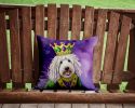 Komondor King of Mardi Gras Throw Pillow Machine Washable, Indoor Outdoor Decorative Pillow for Couch, Bed or Patio, 14Hx14W