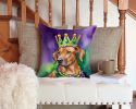Rhodesian Ridgeback King of Mardi Gras Throw Pillow Machine Washable, Indoor Outdoor Decorative Pillow for Couch, Bed or Patio, 14Hx14W