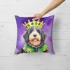 Bernedoodle King of Mardi Gras Throw Pillow Machine Washable, Indoor Outdoor Decorative Pillow for Couch, Bed or Patio, 18Hx18W