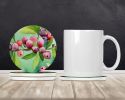 Connecticut Mountain Laurels in Watercolor Large Sandstone Coasters Pack of 4 Absorbent Round Coasters Decor Gifts for Men or Women, 4 in, Multicolor