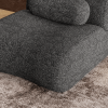 Black Modular Sofa with Moveable Headrests – Modern Chenille Fabric Sectional Couch with Hidden Legs & Cylindrical Pillows – Perfect for Living Rooms