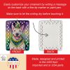 English Bull Terrier King of Mardi Gras Porcelain Ornament Christmas Tree Hanging Decorations for Home Christmas Holiday, Rectangle, Gift, Multicolor