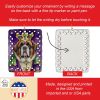 Saint Bernard King of Mardi Gras Porcelain Ornament Christmas Tree Hanging Decorations for Home Christmas Holiday, Rectangle, Gift, Multicolor