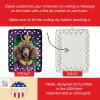 Chocolate Poodle King of Mardi Gras Porcelain Ornament Christmas Tree Hanging Decorations for Home Christmas Holiday, Rectangle, Gift, Multicolor