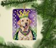Labrador Retriever King of Mardi Gras Porcelain Ornament Christmas Tree Hanging Decorations for Home Christmas Holiday, Rectangle, Gift, Multicolor