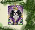 Japanese Chin King of Mardi Gras Porcelain Ornament Christmas Tree Hanging Decorations for Home Christmas Holiday, Rectangle, Gift, Multicolor