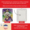 White Poodle King of Mardi Gras Porcelain Ornament Christmas Tree Hanging Decorations for Home Christmas Holiday, Rectangle, Gift, Multicolor