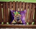 Shar Pei King of Mardi Gras Throw Pillow Machine Washable, Indoor Outdoor Decorative Pillow for Couch, Bed or Patio, 14Hx14W