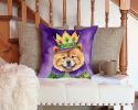 Chow Chow King of Mardi Gras Throw Pillow Machine Washable, Indoor Outdoor Decorative Pillow for Couch, Bed or Patio, 14Hx14W