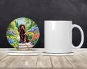 Cocker Spaniel Spring Path Large Sandstone Coasters Pack of 4 Absorbent Round Coasters Decor Gifts for Men or Women, 4 in, Multicolor