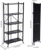 HealSmart 5-Tier Heavy Duty Foldable Metal Rack Storage Shelving Unit with Wheels Moving Easily Organizer Shelves Great for Garage Kitchen Holds up to