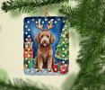 Labradoodle Christmas Reindeer Porcelain Ornament Christmas Tree Hanging Decorations for Home Christmas Holiday, Rectangle, Gift, Multicolor