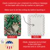 Cymric Cat By the Christmas Tree Porcelain Ornament Christmas Tree Hanging Decorations for Home Christmas Holiday, Rectangle, Gift, Multicolor