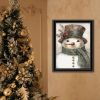 Trendy Decor 4U Old World Frosty The Snowman Black Framed Wall Art for Living Room, Holiday Wall Art Print for Home Decor
