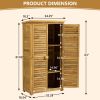 Outdoor Storage Cabinet, Wood Garden Shed, Pool Storage Shed with Lockable Door, Waterproof Roof and 2 Removable Shelves