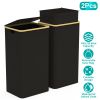 2Pcs Collapsible Laundry Hamper with Lid Handle 100L/26.4Gal Capacity Vertical Laundry Basket Foldable Bamboo Basket Dirty Clothes Organizer with Inne