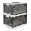 2 Packs Foldable Storage Bins Collapsible Storage Box Organizer Stackable Toy Container with Double Doors Top Lid Rolling Wheels for Clothes Toys Book