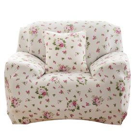 Sofa Cover Printed Stretch Sofa Furniture Cover Soft Sofa Slipcover Polyester Furniture Protector Cover (Option: EuroPink_1S)
