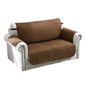 Reversible Sofa Cover Chair Loveseat Couch Slipcover Microfiber Cushion Furniture Protector Shield Water-Resistant w/ Elastic Strap for Kids Pet Dog C (Option: 2S_Chocolate)