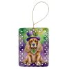Cocker Spaniel King of Mardi Gras Porcelain Ornament Christmas Tree Hanging Decorations for Home Christmas Holiday, Rectangle, Gift, Multicolor